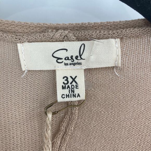 Easel Khaki Ruffle Open Front Long Kimono Women’s 3X NEW - Picture 7 of 10